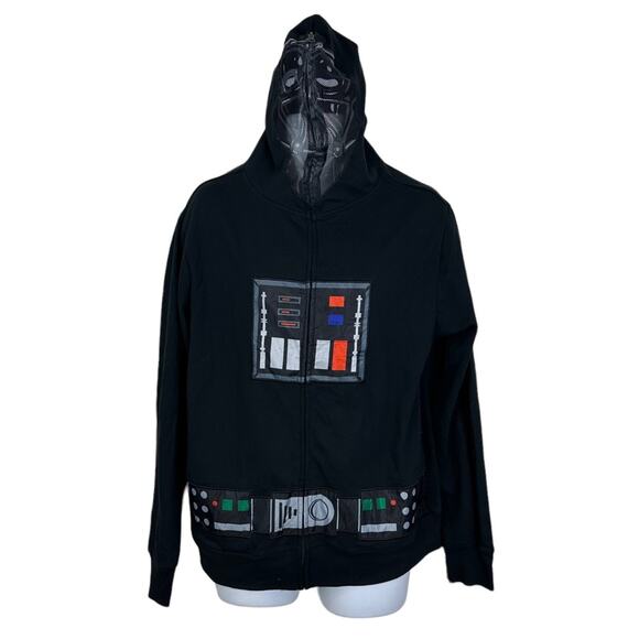 Star Wars Darth Vader Full Zip Hoodie Mesh Mask Size Med NWT - Picture 1 of 6